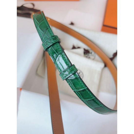 Replica Alta gamma Cintura Hermès Kelly 18 in alligatore lucido color malachite Imitazioni Replica Alta gamma Cintura Hermès Kelly 18 in alligatore lucido color malachite
