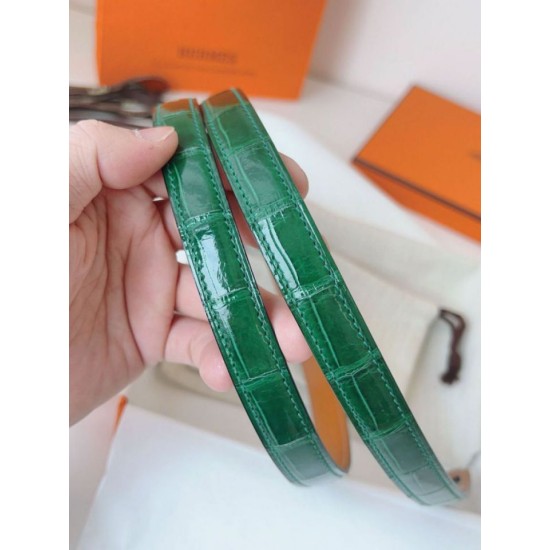 Replica Alta gamma Cintura Hermès Kelly 18 in alligatore lucido color malachite Imitazioni Replica Alta gamma Cintura Hermès Kelly 18 in alligatore lucido color malachite