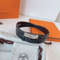 Replica Cintura Hermès Kelly 18 in alligatore nero lucido Imitazioni Replica Cintura Hermès Kelly 18 in alligatore nero lucido