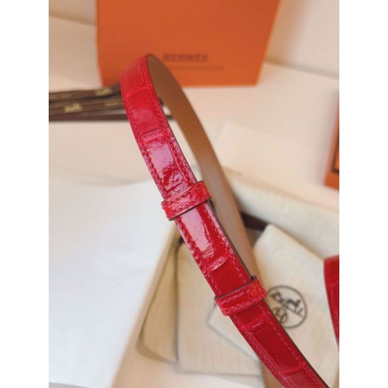 Replica Cintura Hermès Kelly 18 in alligatore rosso lucido Replica Cintura Hermès Kelly 18 in alligatore rosso lucido