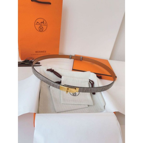 Replica Cintura Hermès Kelly 18 in alligatore lucido color tourterelle Imitazioni Replica Cintura Hermès Kelly 18 in alligatore lucido color tourterelle