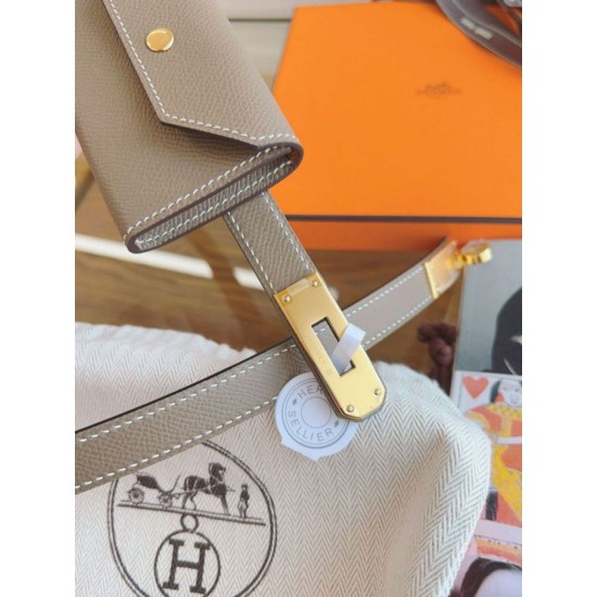 Replica Borsa Cintura Hermès Kelly Pocket 18 in vitello Epsom color etoupe Imitazioni Replica Borsa Cintura Hermès Kelly Pocket 18 in vitello Epsom color etoupe