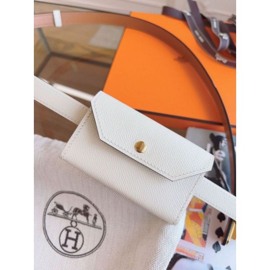 Replica Borsa Cintura Hermès Kelly Pocket 18 in vitello Epsom bianco Replica Cintura Hermès Kelly Pocket 18 in vitello Epsom bianco