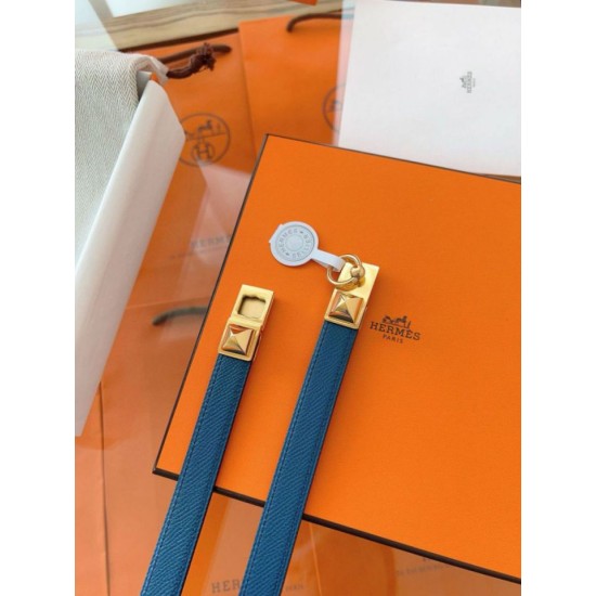 Replica Pari Hermès Rivale 18 Belt in Vitello Epsom Blu Replica Pari Hermès Rivale 18 Belt in Vitello Epsom Blu