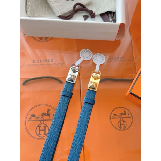 Replica Pari Hermès Rivale 18 Belt in Vitello Epsom Blu Replica Pari Hermès Rivale 18 Belt in Vitello Epsom Blu
