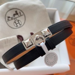 Replica Cintura Hermès Rivale 18 in pelle di vitello Epsom Nero