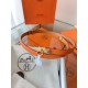 Replica Cintura Hermès Rivale 18 con fibbia Rivale pelle di vitello Epsom Arancione