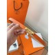 Replica Cintura Hermès Rivale 18 con fibbia Rivale pelle di vitello Epsom Arancione