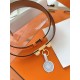 Replica Cintura Hermès Rivale 18 con fibbia Rivale pelle di vitello Epsom Arancione