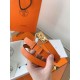 Replica Cintura Hermès Rivale 18 con fibbia Rivale pelle di vitello Epsom Arancione