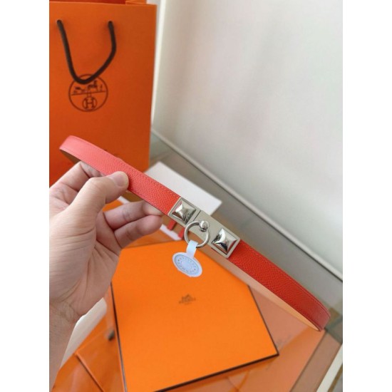 Replica Borsa Cintura Hermès Rivale 18 con fibbia Rivale in Epsom rosso Pelle di vitello