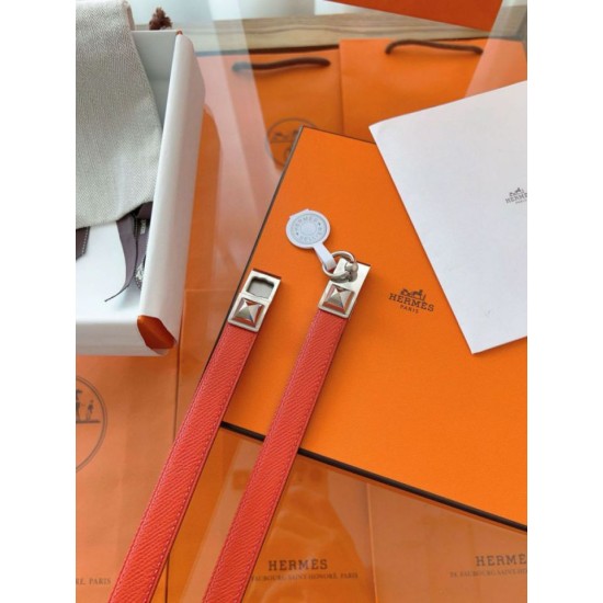 Replica Borsa Cintura Hermès Rivale 18 con fibbia Rivale in Epsom rosso Pelle di vitello