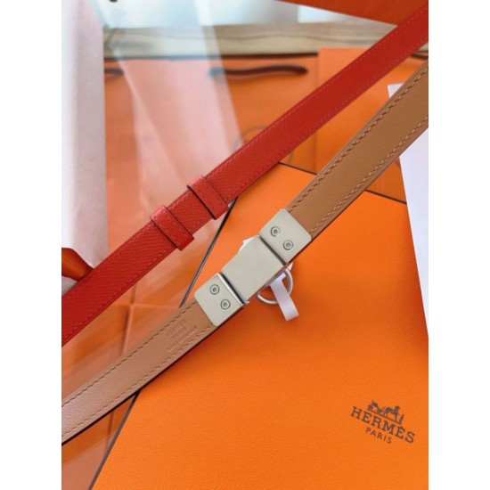 Replica Borsa Cintura Hermès Rivale 18 con fibbia Rivale in Epsom rosso Pelle di vitello