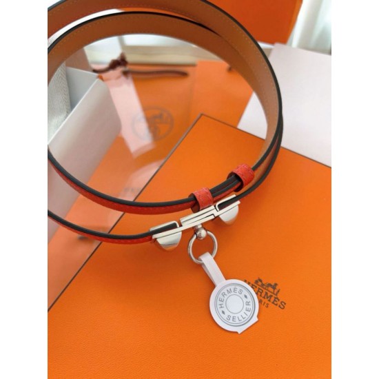 Replica Borsa Cintura Hermès Rivale 18 con fibbia Rivale in Epsom rosso Pelle di vitello