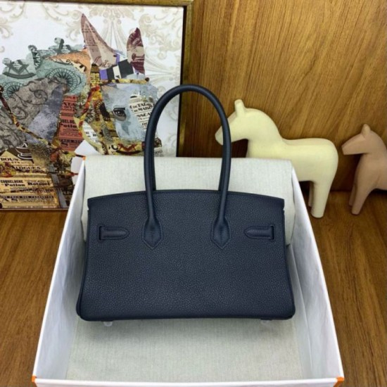 Replica Borsa  1:1 a spalla Hermès Birkin Light 29 nera Clemence