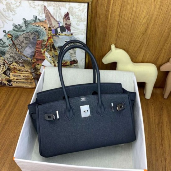Replica Borsa  1:1 a spalla Hermès Birkin Light 29 nera Clemence