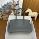 Replica Borsa a spalla Hermès Birkin Light 29 Etain in pelle di vitello Swift