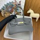 Replica Borsa a spalla Hermès Birkin Light 29 Etain in pelle di vitello Swift