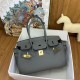 Replica Borsa a spalla Hermès Birkin Light 29 Etain in pelle di vitello Swift