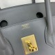 Replica Borsa a spalla Hermès Birkin Light 29 Etain in pelle di vitello Swift