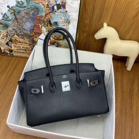 Replica Borsa a spalla Hermès Birkin Light 29 nera in pelle di vitello Swift Replica Borsa a spalla Hermès Birkin Light 29 nera in pelle di vitello Swift