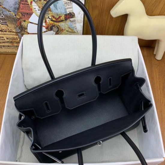 Replica Borsa a spalla Hermès Birkin Light 29 nera in pelle di vitello Swift Replica Borsa a spalla Hermès Birkin Light 29 nera in pelle di vitello Swift