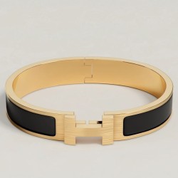 Bracciale Clic HH Hermès in smalto nero