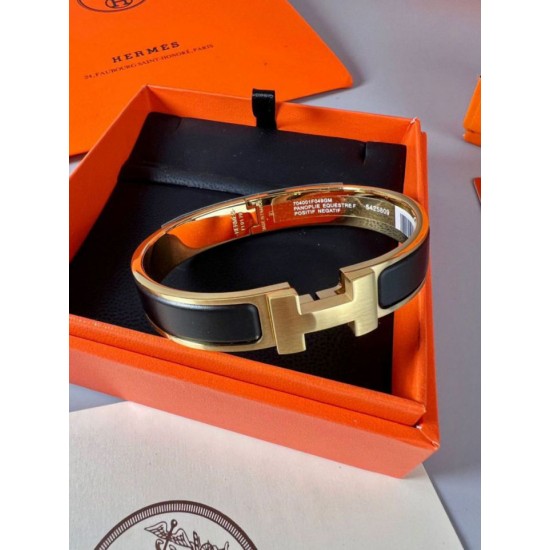 Replica Borsa Bracciale Clic HH Hermès in smalto nero Imitazioni Replica Borsa Bracciale Clic HH Hermès in smalto nero