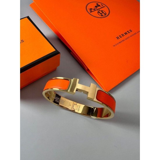 Replica Bracciale Clic HH Hermès in smalto arancione Replica Bracciale Clic HH Hermès in smalto arancione