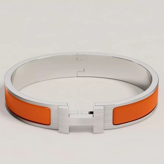 Replica Bracciale Clic HH Hermès in smalto arancione Replica Bracciale Clic HH Hermès in smalto arancione