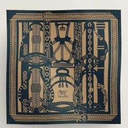 Pari Scialle Hermès Etriers Fantaisie Blu 140
