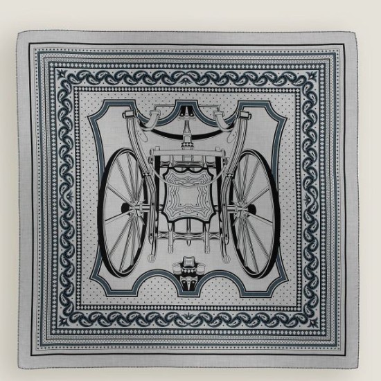 Replica falso Scialle Hermès Grigio Phaeton's Wheels Bandana 140 Replica falso Scialle Hermès Grigio Phaeton's Wheels Bandana 140