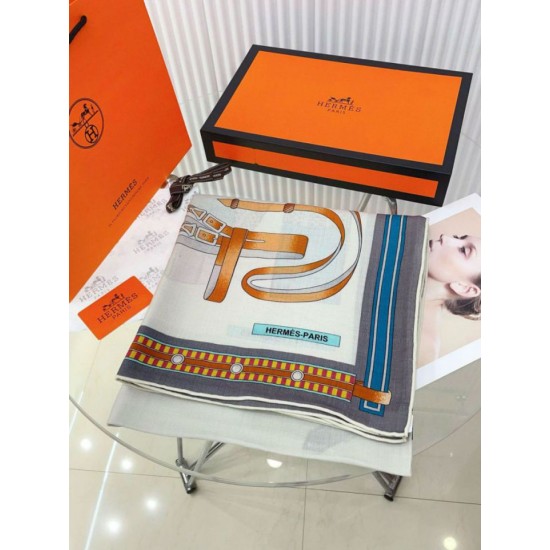 Replica Borsa Dettagli perfetti Scialle Hermès Grigio Cina Equestrian Letters 140