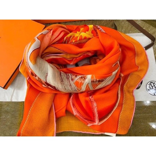 Replica falso Scialle Hermes Orange Projets Carres 140 Replica falso Scialle Hermes Orange Projets Carres 140