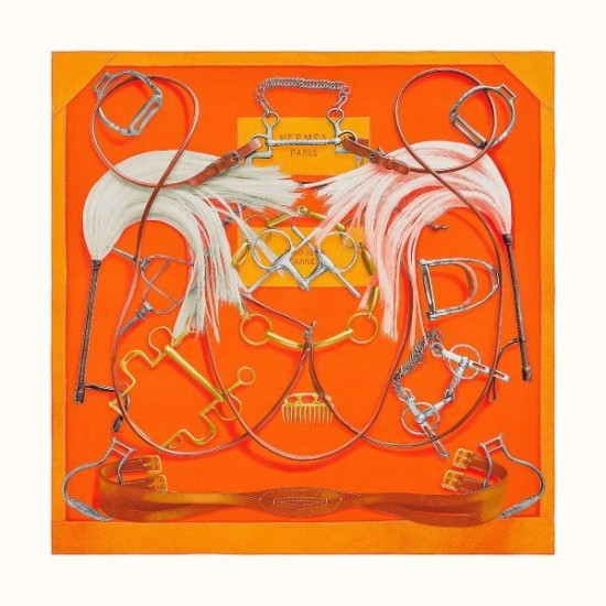 Replica falso Scialle Hermes Orange Projets Carres 140 Replica falso Scialle Hermes Orange Projets Carres 140