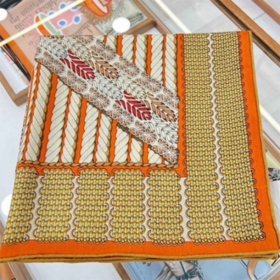 Replica Scialle da dressage Tressage Hermes arancione 140 Imitazioni Replica Scialle da dressage Tressage Hermes arancione 140