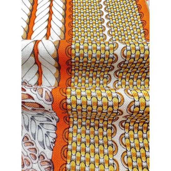Replica Scialle da dressage Tressage Hermes arancione 140 Imitazioni Replica Scialle da dressage Tressage Hermes arancione 140