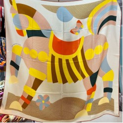 Replica falso Hermes Beige Il mio primo scialle galoppo 140