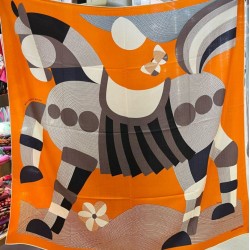Scialle Hermès Arancione My First Galop 140 Scialle Hermès Arancione My First Galop 140