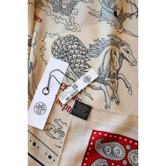 Replica Scialle Hermès Naturel Nautical Tattoos Bandana 140