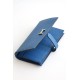 Replica Dettagli perfetti  Portafoglio lungo Hermès Bearn fatto a mano in pelle di vitello Epsom blu Francia