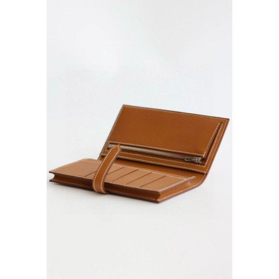 Replica Portafoglio lungo Hermès Bearn fatto a mano in pelle di vitello Epsom oro Imitazioni Replica Portafoglio lungo Hermès Bearn fatto a mano in pelle di vitello Epsom oro