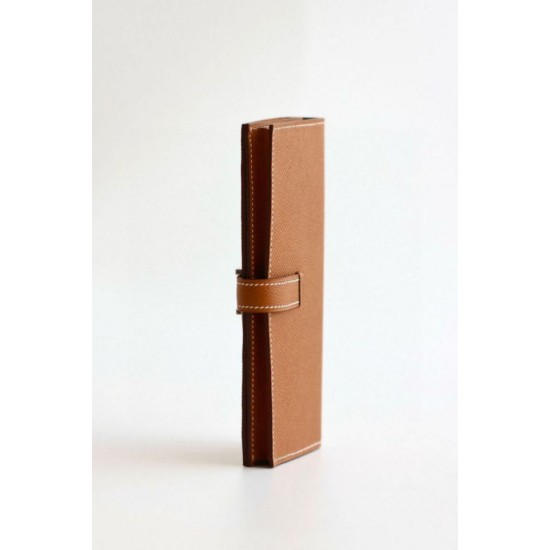 Replica Portafoglio lungo Hermès Bearn fatto a mano in pelle di vitello Epsom oro Imitazioni Replica Portafoglio lungo Hermès Bearn fatto a mano in pelle di vitello Epsom oro