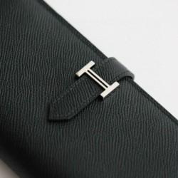 Replica Alta gamma Portafoglio lungo Hermès Bearn fatto a mano in pelle di vitello Epsom nera Imitazioni Replica Alta gamma Portafoglio lungo Hermès Bearn fatto a mano in pelle di vitello Epsom nera