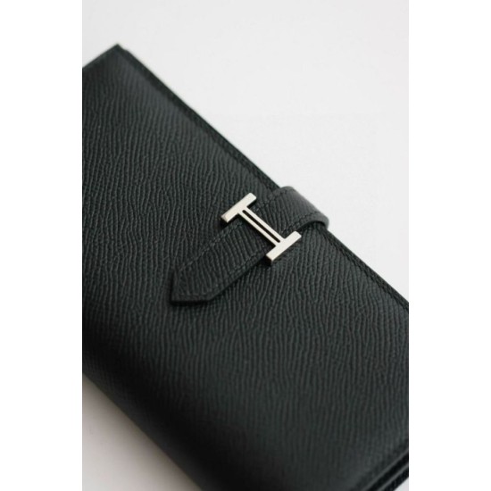 Replica Alta gamma Portafoglio lungo Hermès Bearn fatto a mano in pelle di vitello Epsom nera Imitazioni Replica Alta gamma Portafoglio lungo Hermès Bearn fatto a mano in pelle di vitello Epsom nera