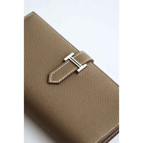 Replica Portafoglio lungo Hermès Bearn fatto a mano in pelle di vitello Epsom tortora Imitazioni Replica Portafoglio lungo Hermès Bearn fatto a mano in pelle di vitello Epsom tortora