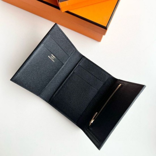 Replica di alta qualità Portafoglio Hermes Bearn ripiegabile fatto a mano Epsom nero Imitazioni Replica di alta qualità Portafoglio Hermes Bearn ripiegabile fatto a mano Epsom nero