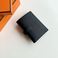 Replica di alta qualità Portafoglio Hermes Bearn ripiegabile fatto a mano Epsom nero Imitazioni Replica di alta qualità Portafoglio Hermes Bearn ripiegabile fatto a mano Epsom nero
