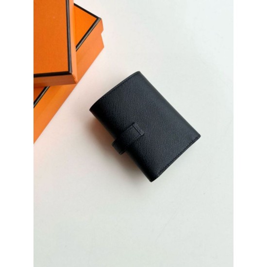 Replica di alta qualità Portafoglio Hermes Bearn ripiegabile fatto a mano Epsom nero Imitazioni Replica di alta qualità Portafoglio Hermes Bearn ripiegabile fatto a mano Epsom nero