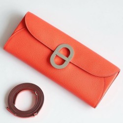 Replica Portafoglio Hermès Maillon To Go in pelle di vitello Epsom rosa Jaipur